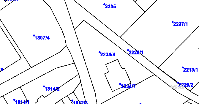 Parcela st. 2234/4 v KÚ Karviná-město, Katastrální mapa