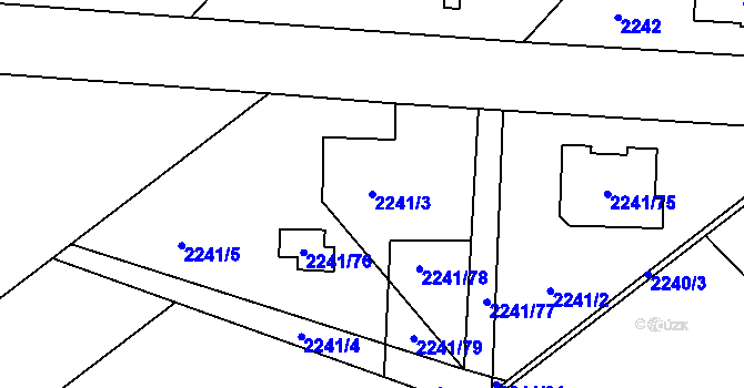 Parcela st. 2241/3 v KÚ Karviná-město, Katastrální mapa