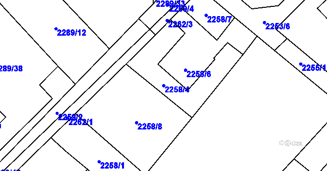 Parcela st. 2258/4 v KÚ Karviná-město, Katastrální mapa