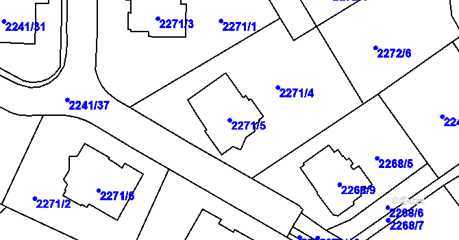 Parcela st. 2271/5 v KÚ Karviná-město, Katastrální mapa