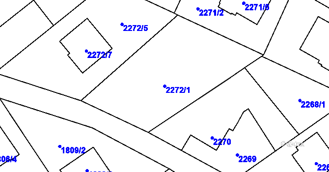 Parcela st. 2272/1 v KÚ Karviná-město, Katastrální mapa