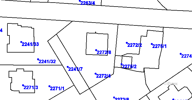 Parcela st. 2272/8 v KÚ Karviná-město, Katastrální mapa