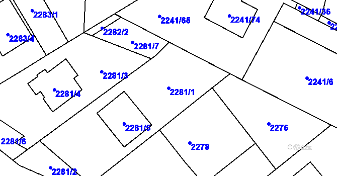 Parcela st. 2281/1 v KÚ Karviná-město, Katastrální mapa