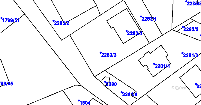 Parcela st. 2283/3 v KÚ Karviná-město, Katastrální mapa