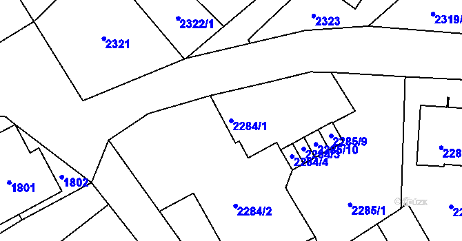 Parcela st. 2284/1 v KÚ Karviná-město, Katastrální mapa