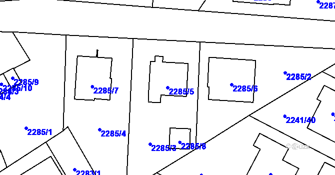 Parcela st. 2285/5 v KÚ Karviná-město, Katastrální mapa