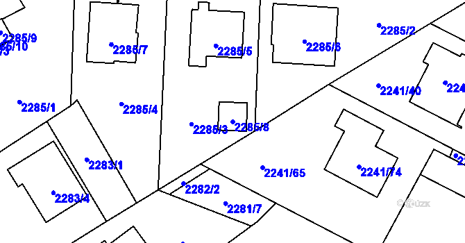 Parcela st. 2285/8 v KÚ Karviná-město, Katastrální mapa