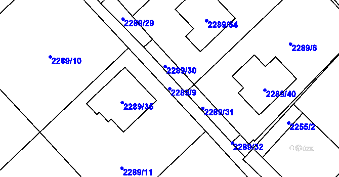 Parcela st. 2289/9 v KÚ Karviná-město, Katastrální mapa