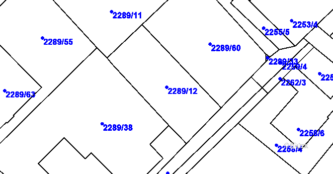 Parcela st. 2289/12 v KÚ Karviná-město, Katastrální mapa
