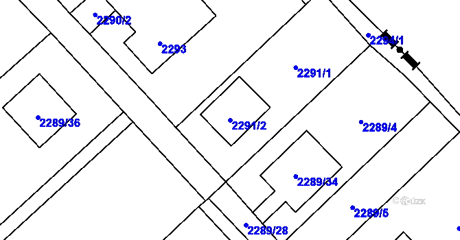 Parcela st. 2291/2 v KÚ Karviná-město, Katastrální mapa