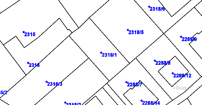 Parcela st. 2318/1 v KÚ Karviná-město, Katastrální mapa