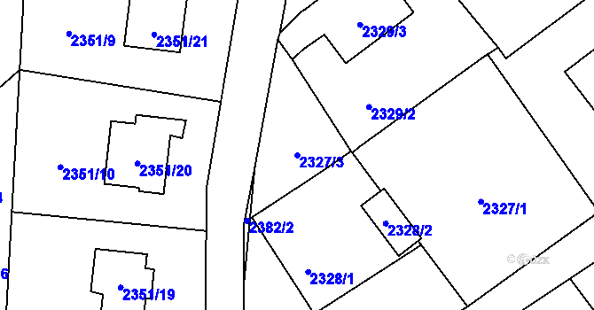 Parcela st. 2327/3 v KÚ Karviná-město, Katastrální mapa