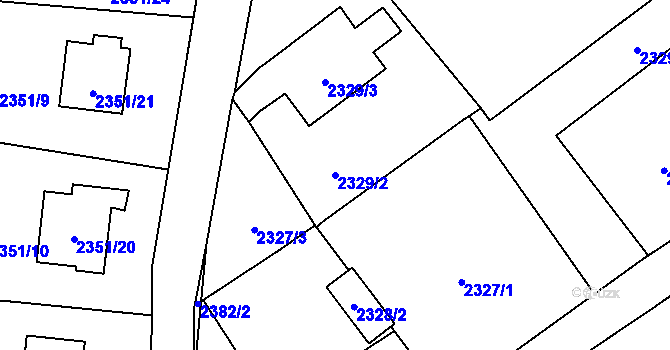 Parcela st. 2329/2 v KÚ Karviná-město, Katastrální mapa