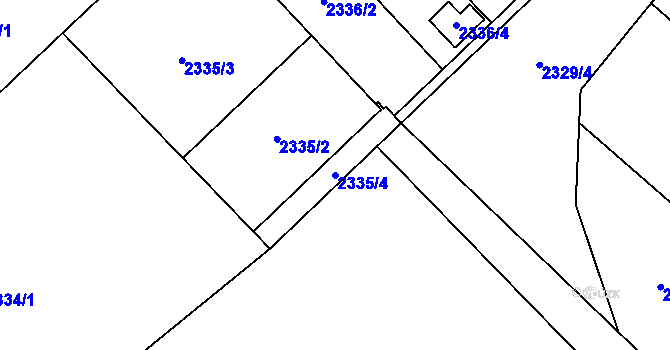 Parcela st. 2335/4 v KÚ Karviná-město, Katastrální mapa