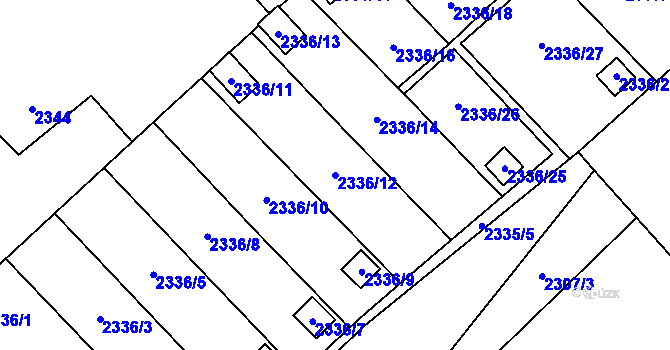 Parcela st. 2336/12 v KÚ Karviná-město, Katastrální mapa