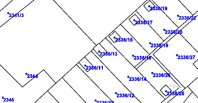 Parcela st. 2336/13 v KÚ Karviná-město, Katastrální mapa