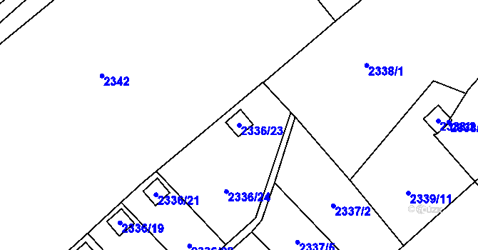 Parcela st. 2336/23 v KÚ Karviná-město, Katastrální mapa
