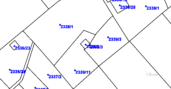 Parcela st. 2338/2 v KÚ Karviná-město, Katastrální mapa