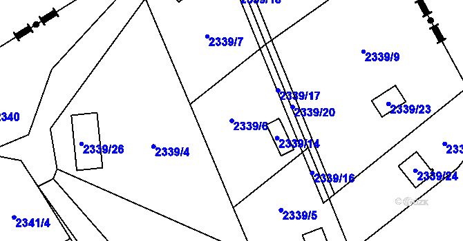 Parcela st. 2339/6 v KÚ Karviná-město, Katastrální mapa