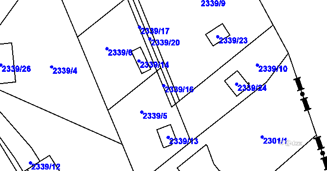 Parcela st. 2339/16 v KÚ Karviná-město, Katastrální mapa