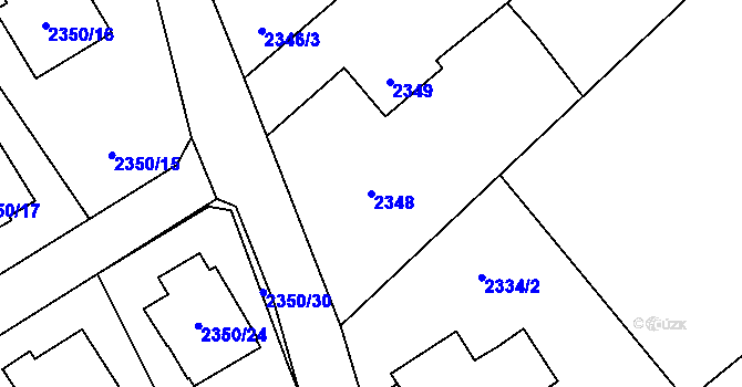 Parcela st. 2348 v KÚ Karviná-město, Katastrální mapa