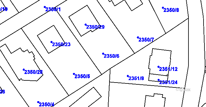 Parcela st. 2350/6 v KÚ Karviná-město, Katastrální mapa