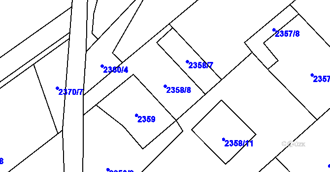 Parcela st. 2358/8 v KÚ Karviná-město, Katastrální mapa