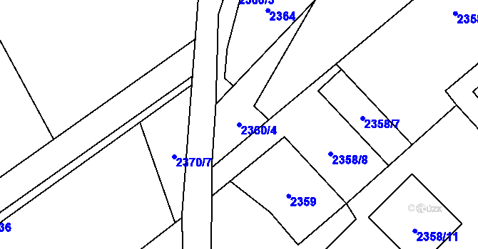 Parcela st. 2360/4 v KÚ Karviná-město, Katastrální mapa