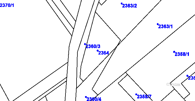 Parcela st. 2364 v KÚ Karviná-město, Katastrální mapa