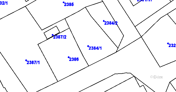 Parcela st. 2384/1 v KÚ Karviná-město, Katastrální mapa