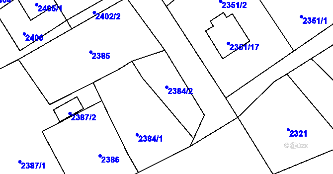 Parcela st. 2384/2 v KÚ Karviná-město, Katastrální mapa