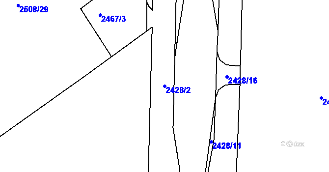 Parcela st. 2428/2 v KÚ Karviná-město, Katastrální mapa