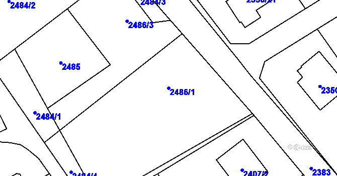 Parcela st. 2486/1 v KÚ Karviná-město, Katastrální mapa