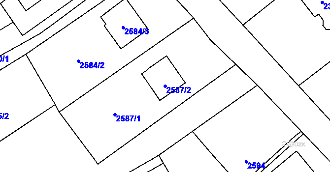 Parcela st. 2587/2 v KÚ Karviná-město, Katastrální mapa