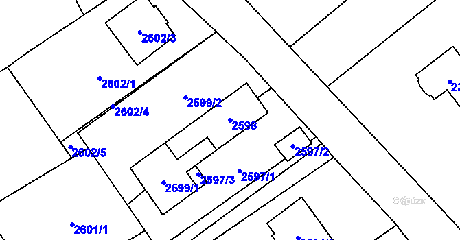 Parcela st. 2598 v KÚ Karviná-město, Katastrální mapa
