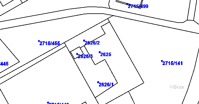 Parcela st. 2625 v KÚ Karviná-město, Katastrální mapa