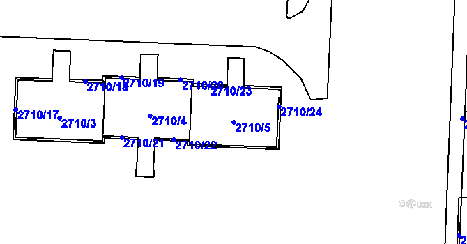 Parcela st. 2710/5 v KÚ Karviná-město, Katastrální mapa