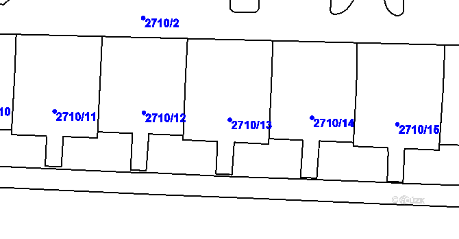 Parcela st. 2710/13 v KÚ Karviná-město, Katastrální mapa