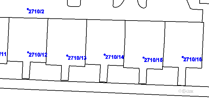 Parcela st. 2710/14 v KÚ Karviná-město, Katastrální mapa