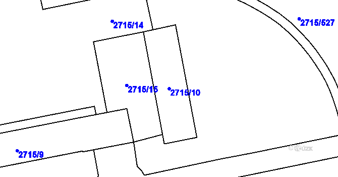 Parcela st. 2715/10 v KÚ Karviná-město, Katastrální mapa
