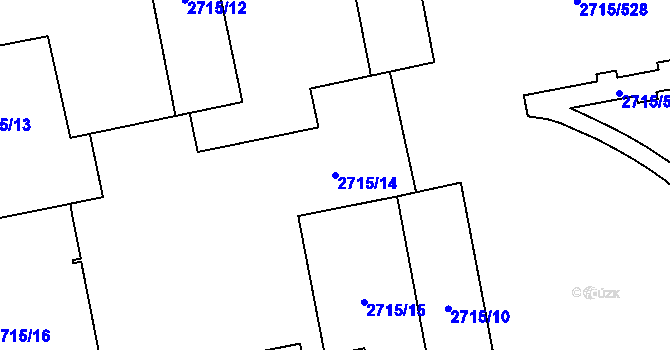 Parcela st. 2715/14 v KÚ Karviná-město, Katastrální mapa