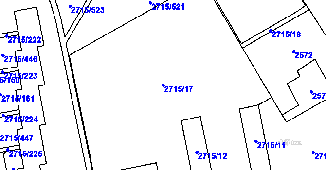 Parcela st. 2715/17 v KÚ Karviná-město, Katastrální mapa