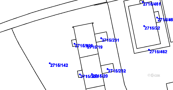 Parcela st. 2715/19 v KÚ Karviná-město, Katastrální mapa