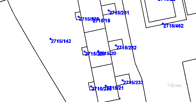 Parcela st. 2715/20 v KÚ Karviná-město, Katastrální mapa