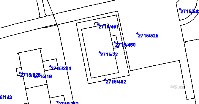 Parcela st. 2715/22 v KÚ Karviná-město, Katastrální mapa