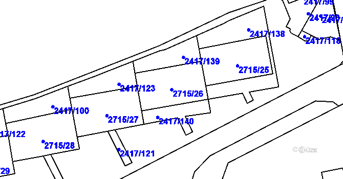 Parcela st. 2715/26 v KÚ Karviná-město, Katastrální mapa