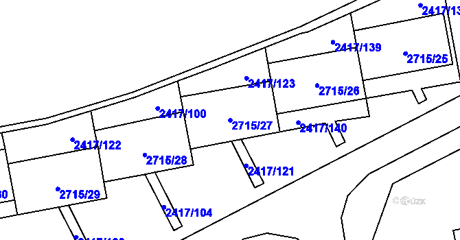Parcela st. 2715/27 v KÚ Karviná-město, Katastrální mapa
