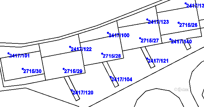Parcela st. 2715/28 v KÚ Karviná-město, Katastrální mapa
