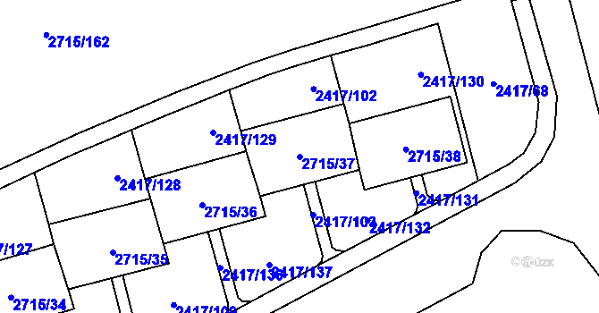 Parcela st. 2715/37 v KÚ Karviná-město, Katastrální mapa