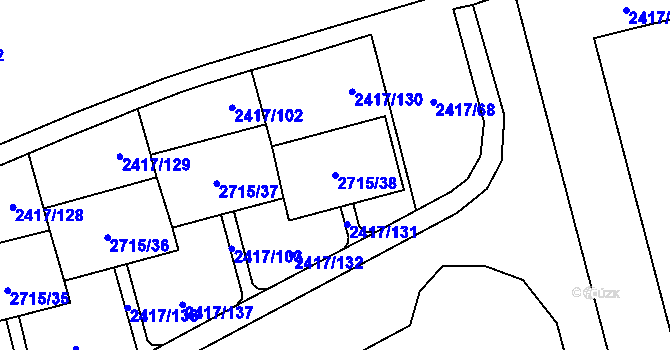 Parcela st. 2715/38 v KÚ Karviná-město, Katastrální mapa